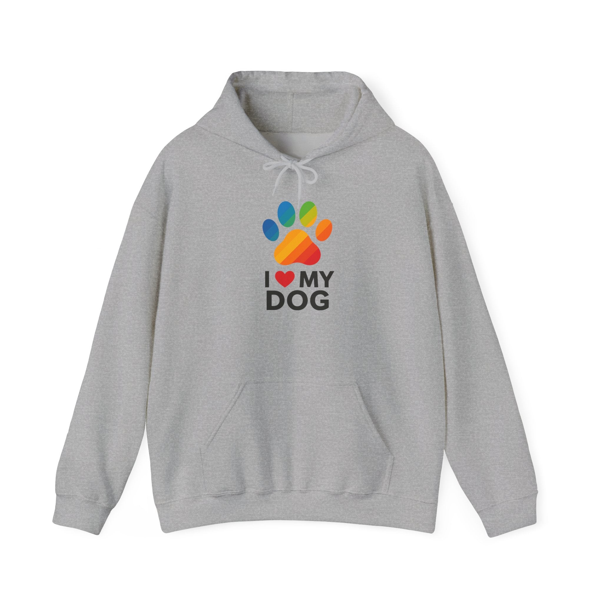 I Love My Dog Rainbow Paw Hoodie | Cute Dog Lover Pullover | Gift Sweatshirt