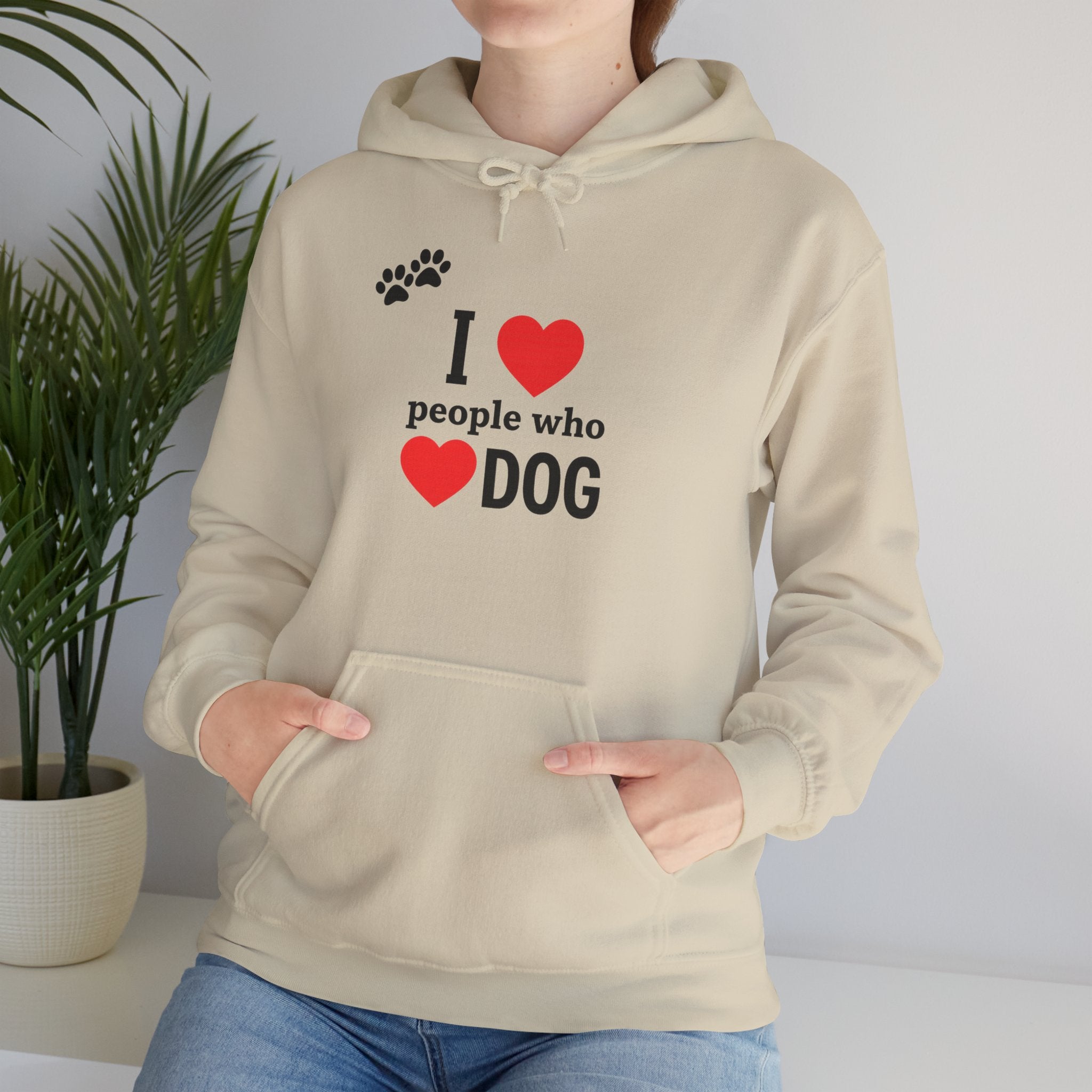Dog Lover Hoodie | I Love People Who Love Dogs Paw Print Sweatshirt