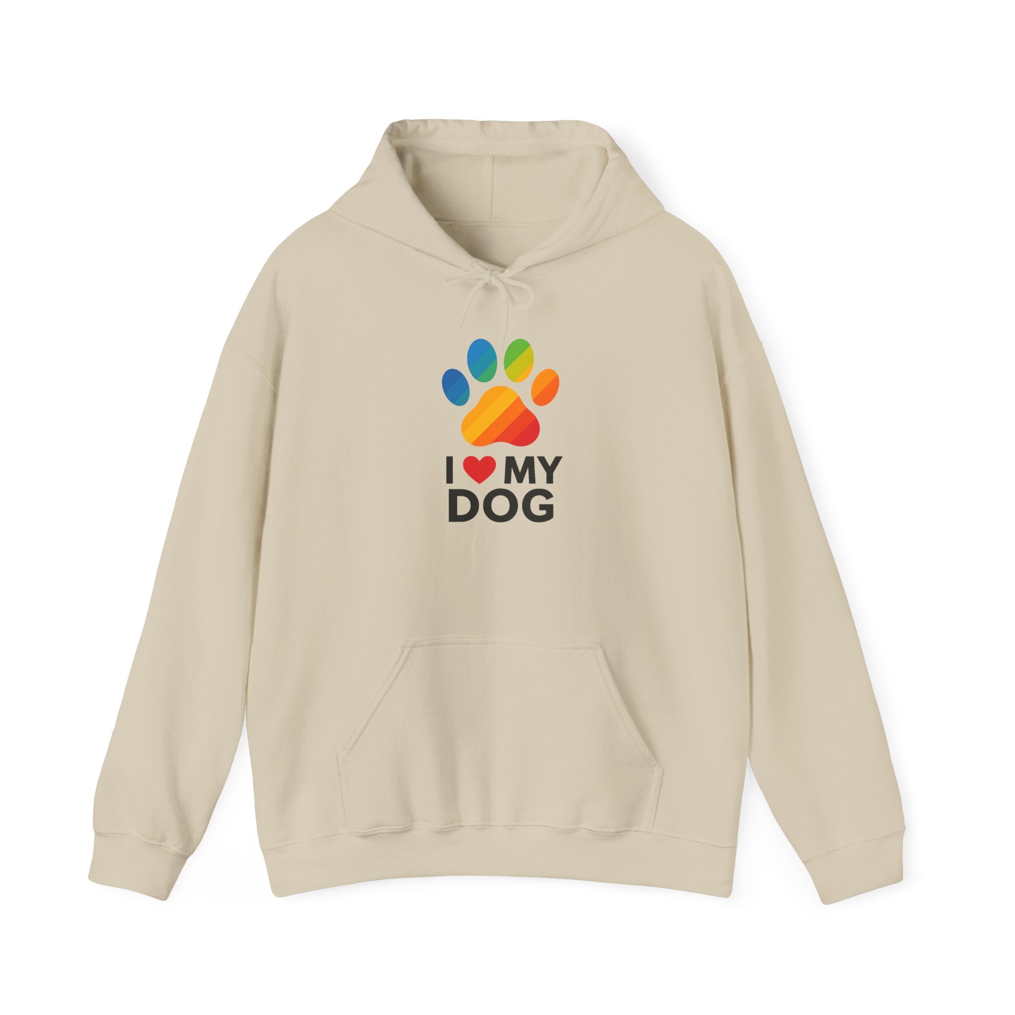 I Love My Dog Rainbow Paw Hoodie | Cute Dog Lover Pullover | Gift Sweatshirt