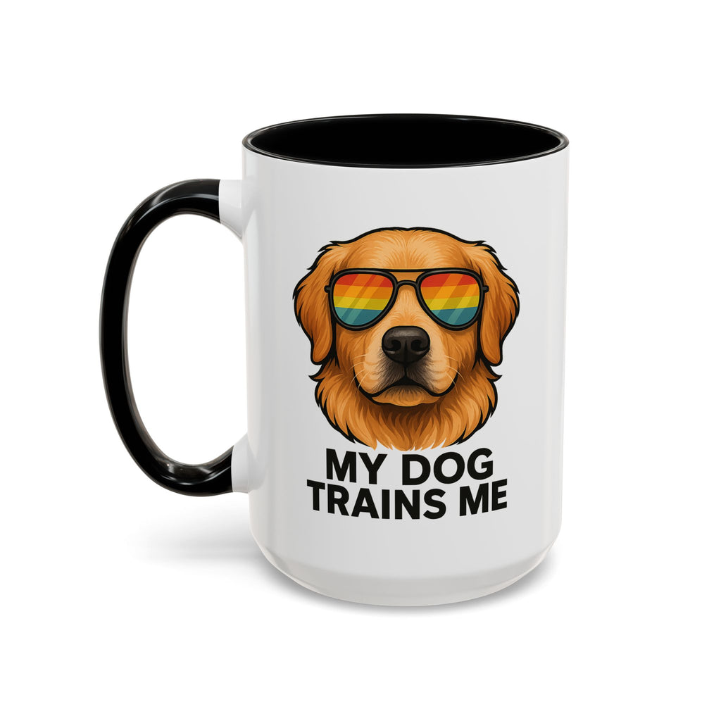 My Dog Trains Me Mug (15oz) | Funny Golden Retriever Coffee Cup | Dog Lover Gift