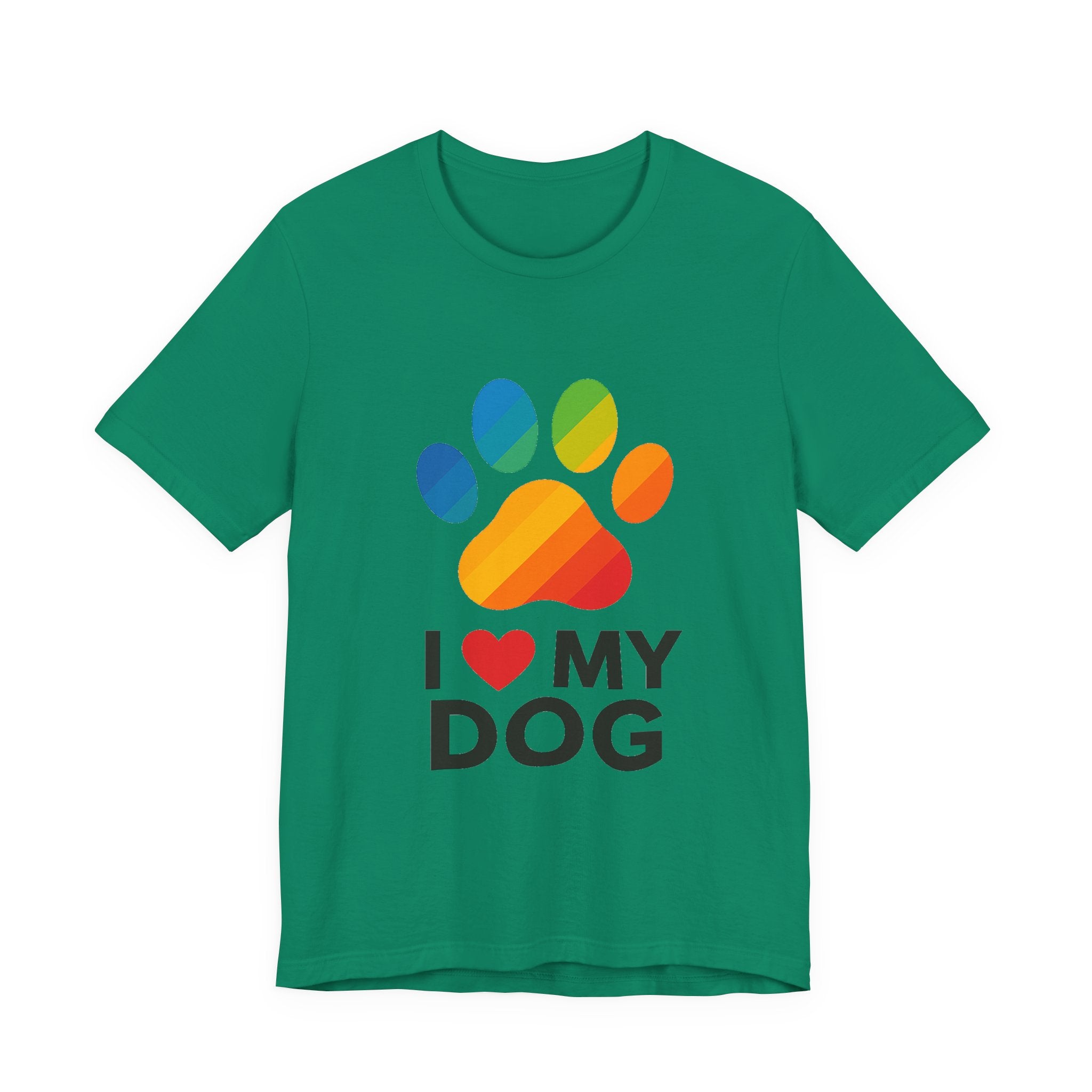I Love My Dog Colorful Paw Print T-Shirt | Cute Dog Lover Gift
