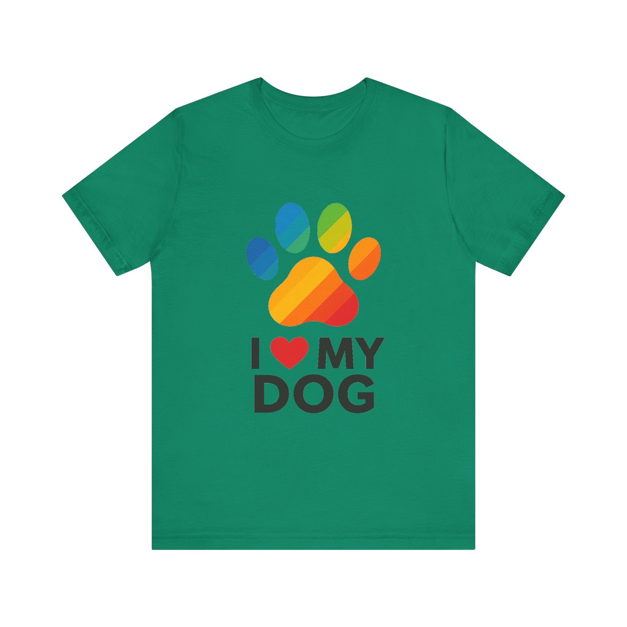 I Love My Dog Colorful Paw Print T-Shirt | Cute Dog Lover Gift