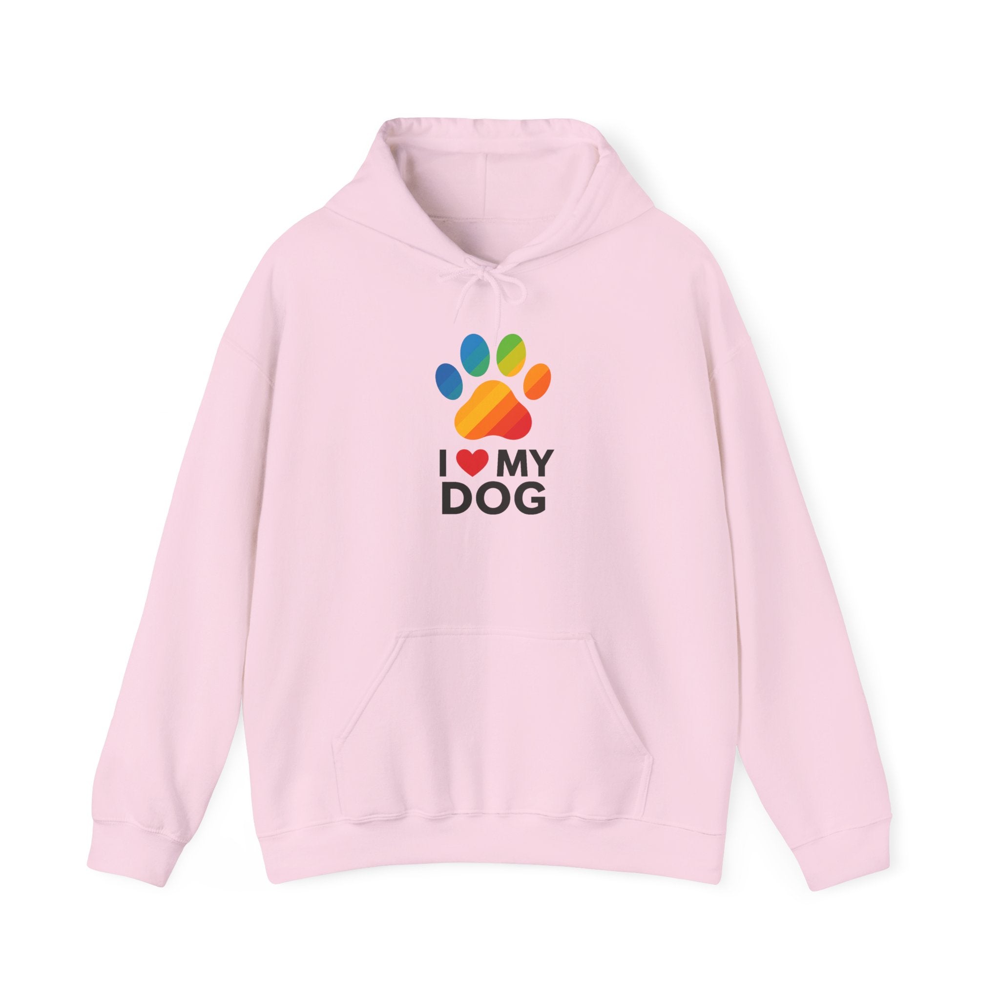 I Love My Dog Rainbow Paw Hoodie | Cute Dog Lover Pullover | Gift Sweatshirt