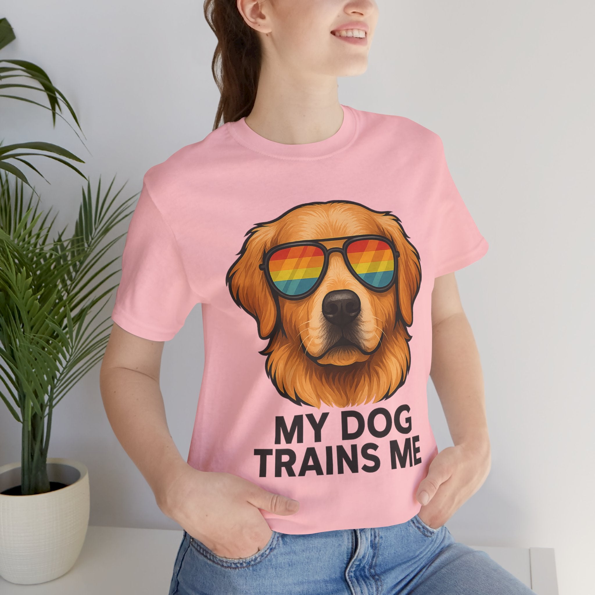 My Dog Trains Me T-Shirt | Funny Golden Retriever Tee for Dog Lovers