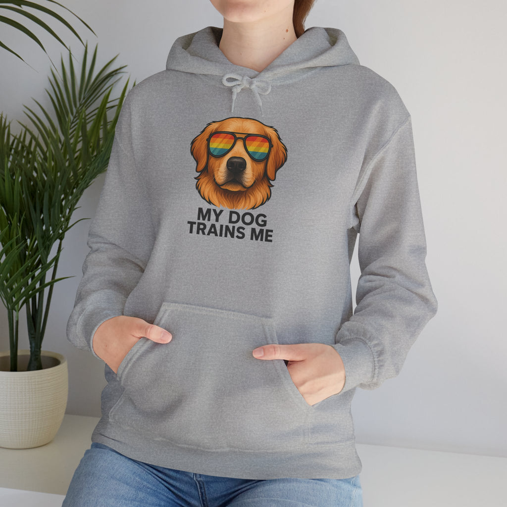 My Dog Trains Me Hoodie | Funny Golden Retriever Sweatshirt for Dog Lovers