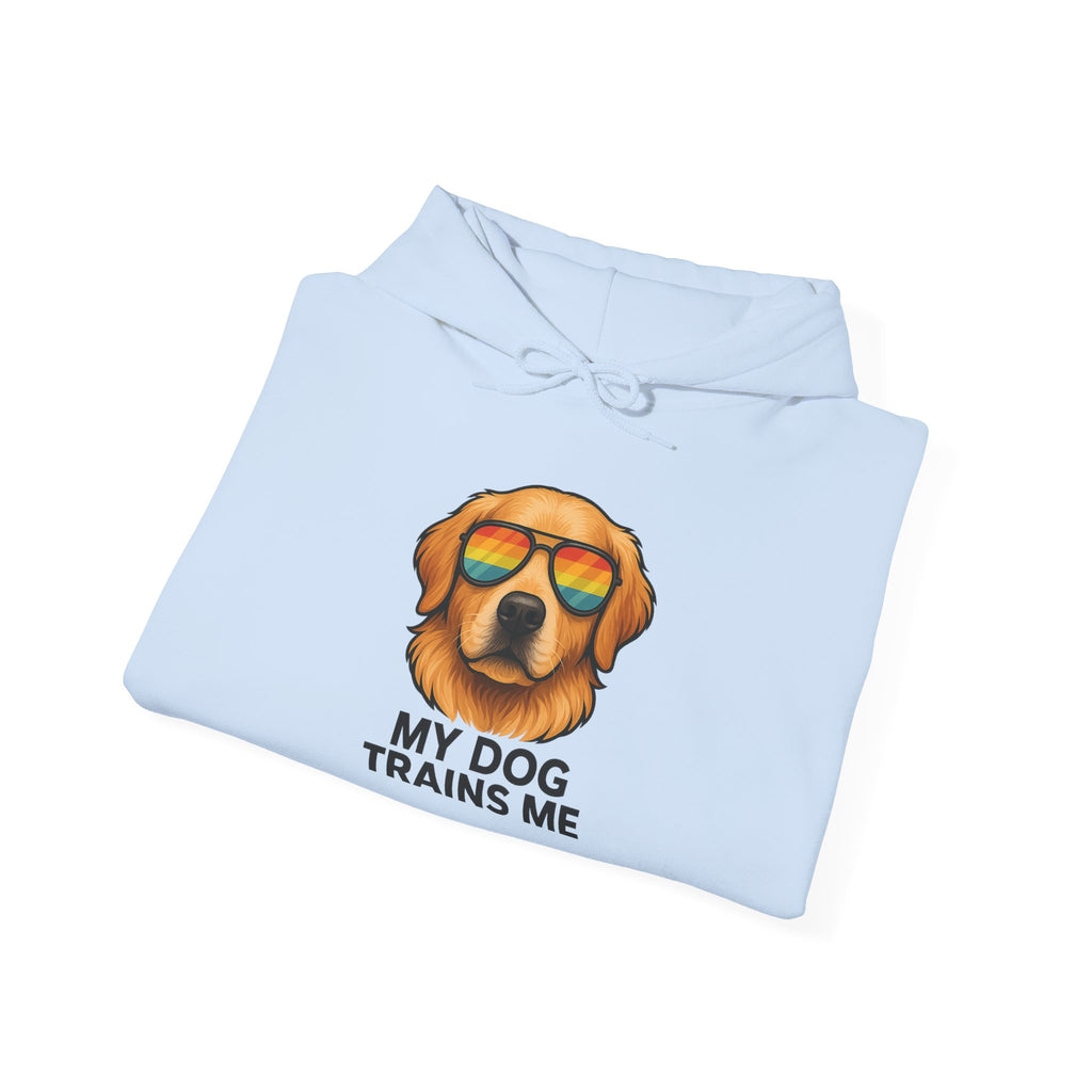 My Dog Trains Me Hoodie | Funny Golden Retriever Sweatshirt for Dog Lovers