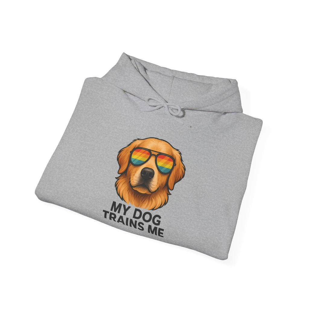 My Dog Trains Me Hoodie | Funny Golden Retriever Sweatshirt for Dog Lovers