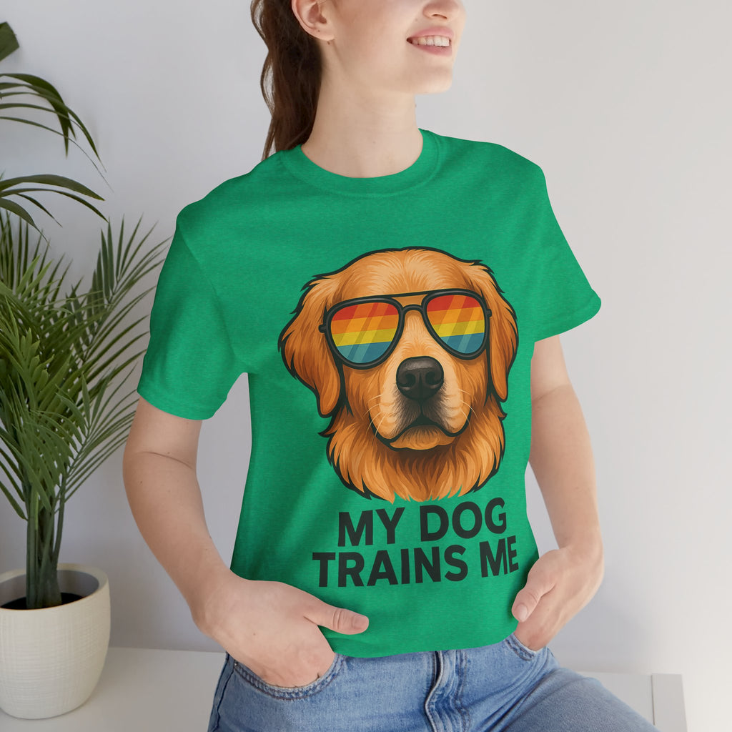My Dog Trains Me T-Shirt | Funny Golden Retriever Tee for Dog Lovers