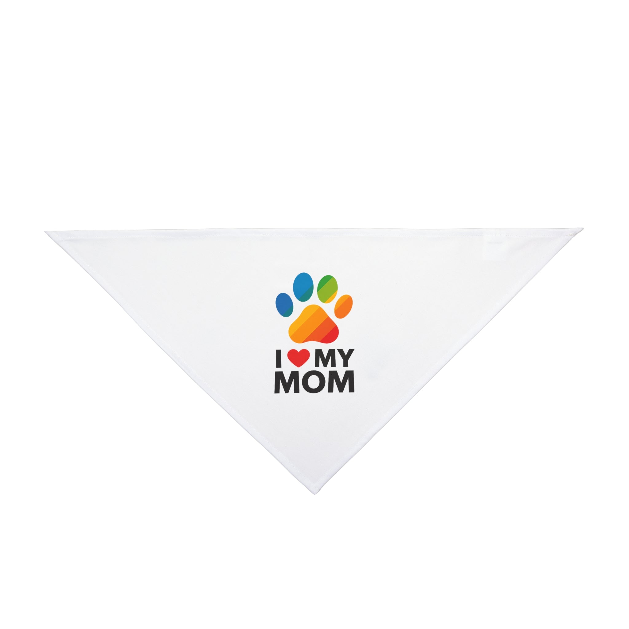 Pet Bandana — Colorful Paw "I  My Mom" Dog & Cat Bandana, Mother's Day Pet Gift