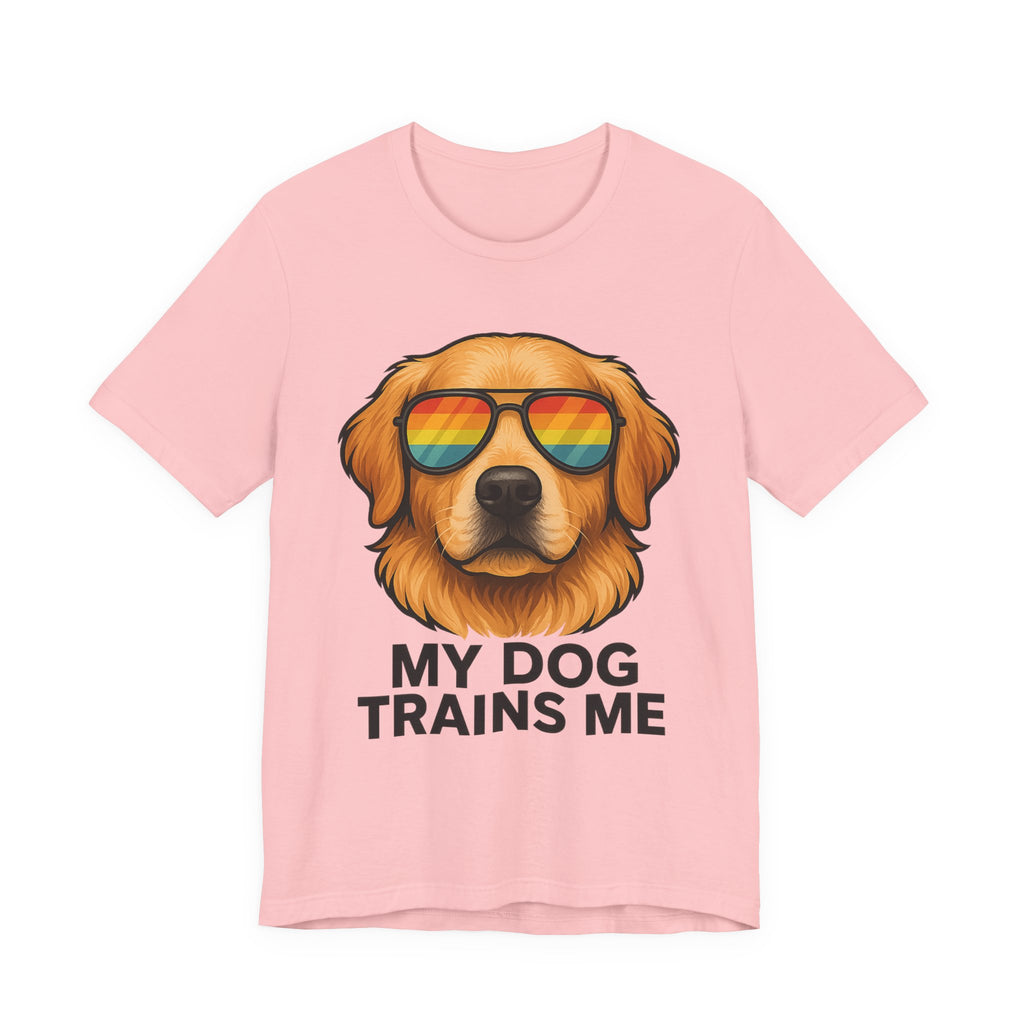 My Dog Trains Me T-Shirt | Funny Golden Retriever Tee for Dog Lovers