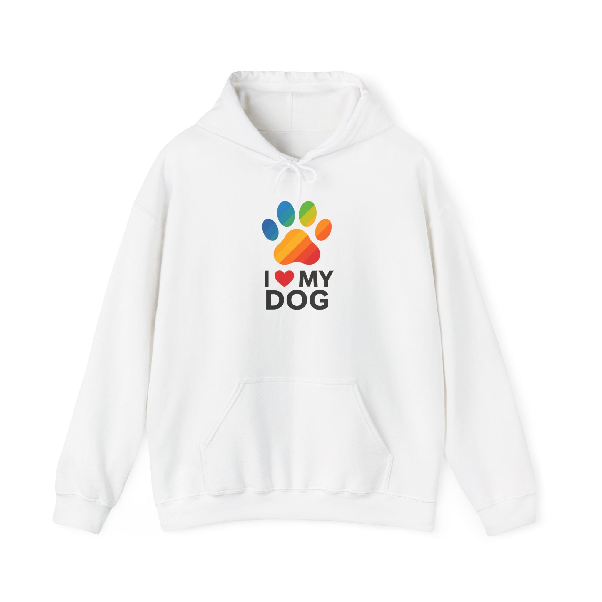 I Love My Dog Rainbow Paw Hoodie | Cute Dog Lover Pullover | Gift Sweatshirt