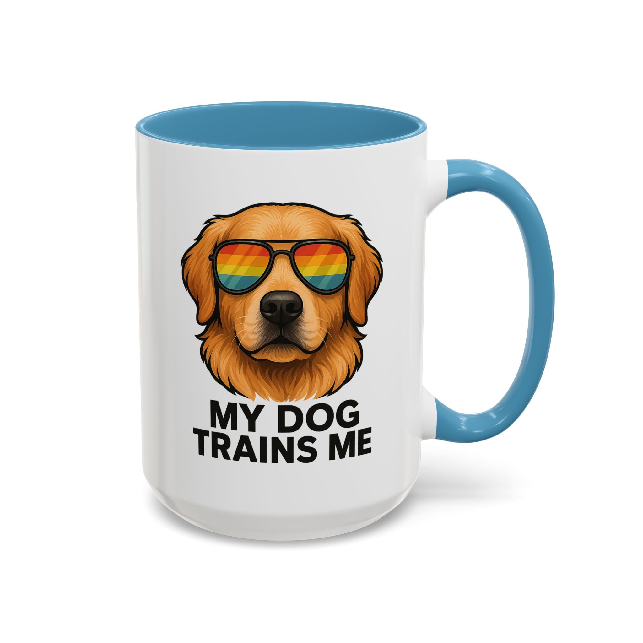 My Dog Trains Me Mug (15oz) | Funny Golden Retriever Coffee Cup | Dog Lover Gift
