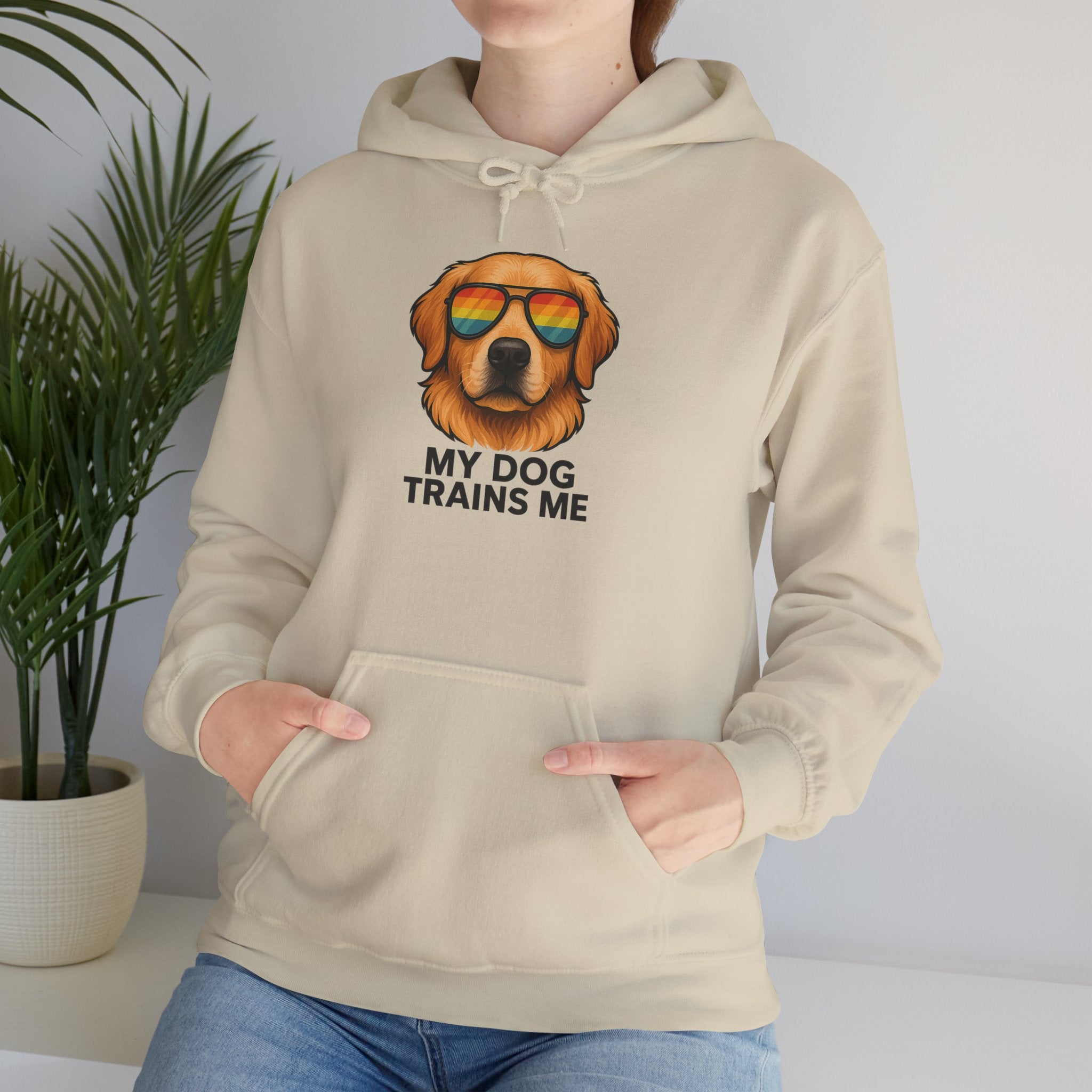 My Dog Trains Me Hoodie | Funny Golden Retriever Sweatshirt for Dog Lovers