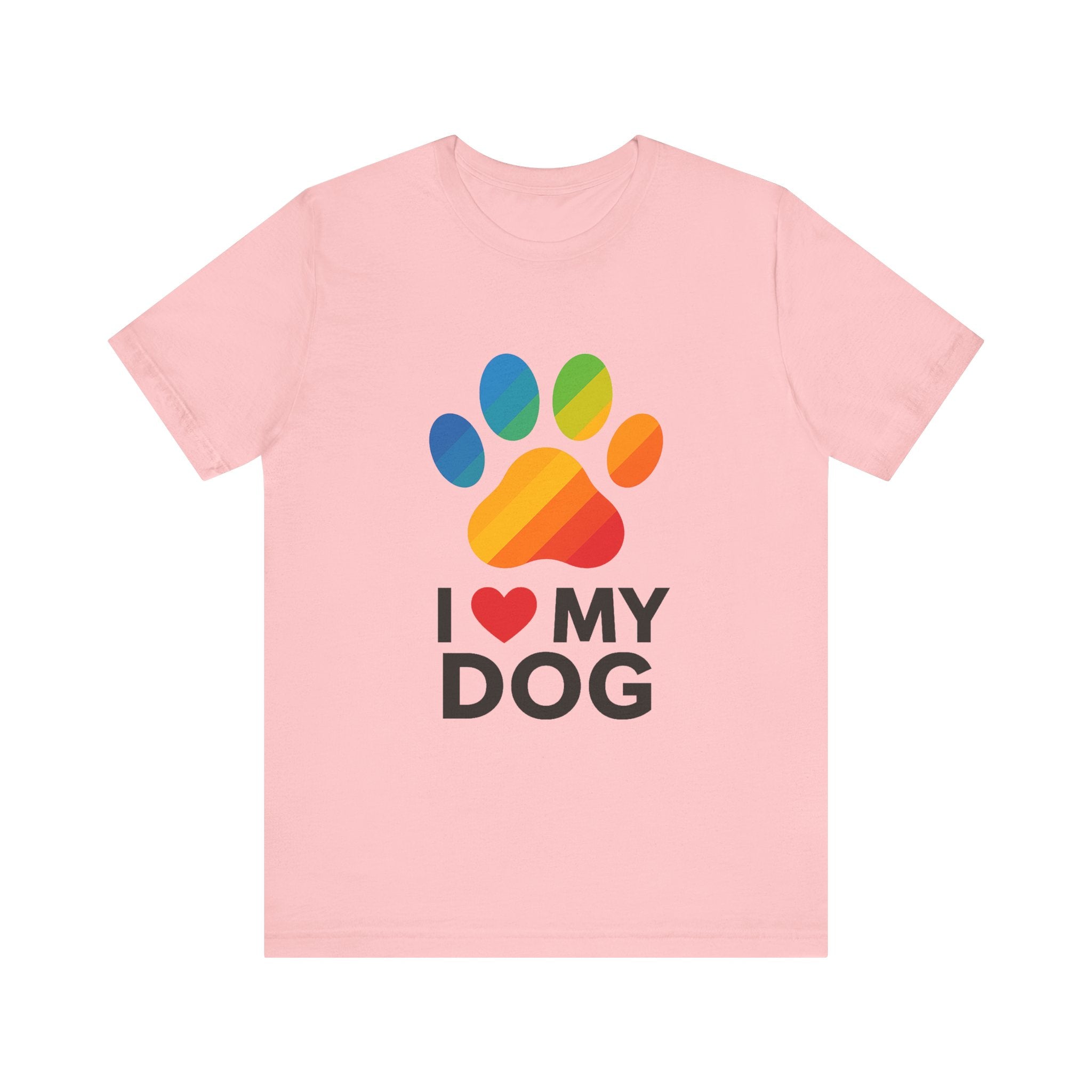 I Love My Dog Colorful Paw Print T-Shirt | Cute Dog Lover Gift
