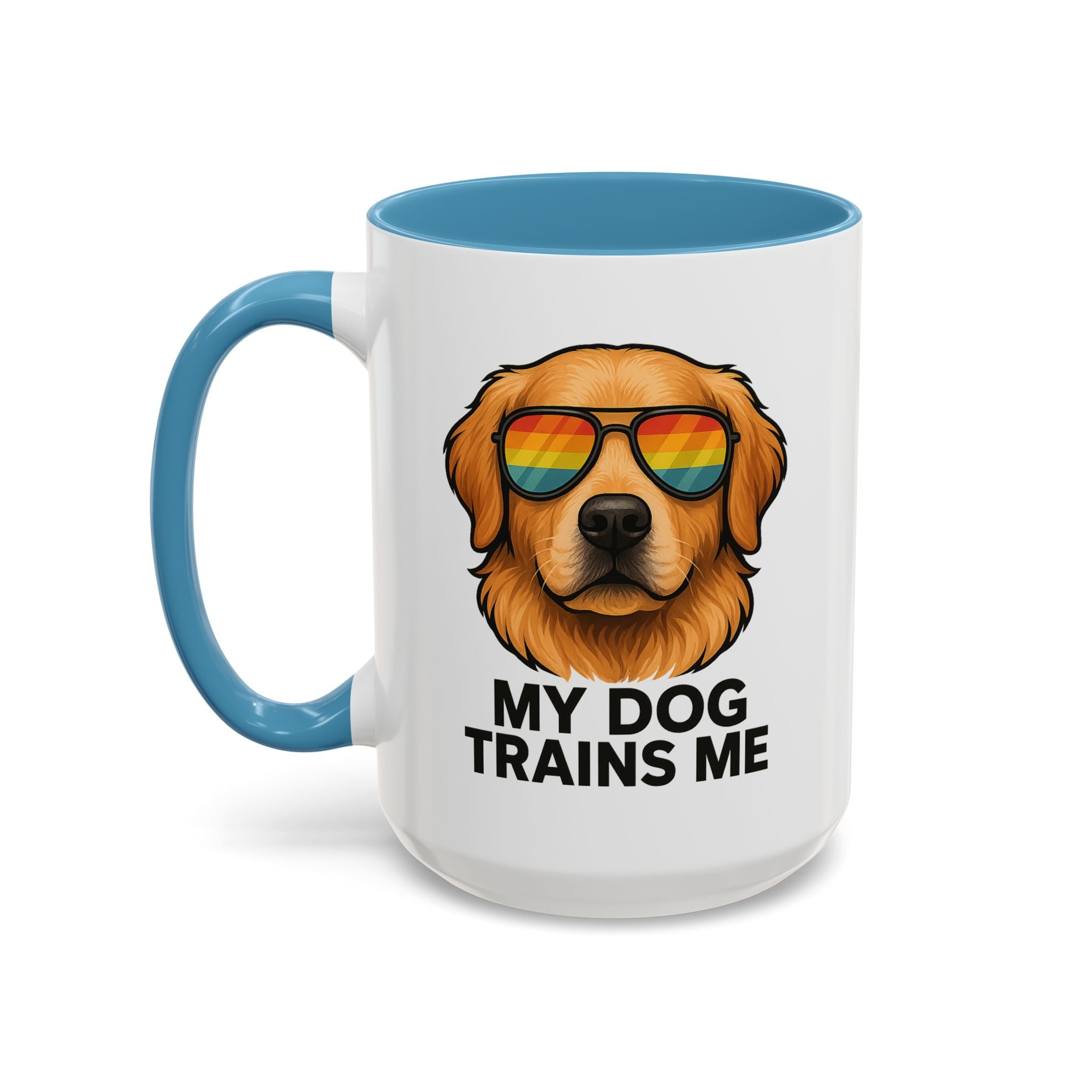 My Dog Trains Me Mug (15oz) | Funny Golden Retriever Coffee Cup | Dog Lover Gift