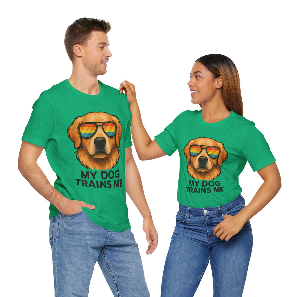 My Dog Trains Me T-Shirt | Funny Golden Retriever Tee for Dog Lovers