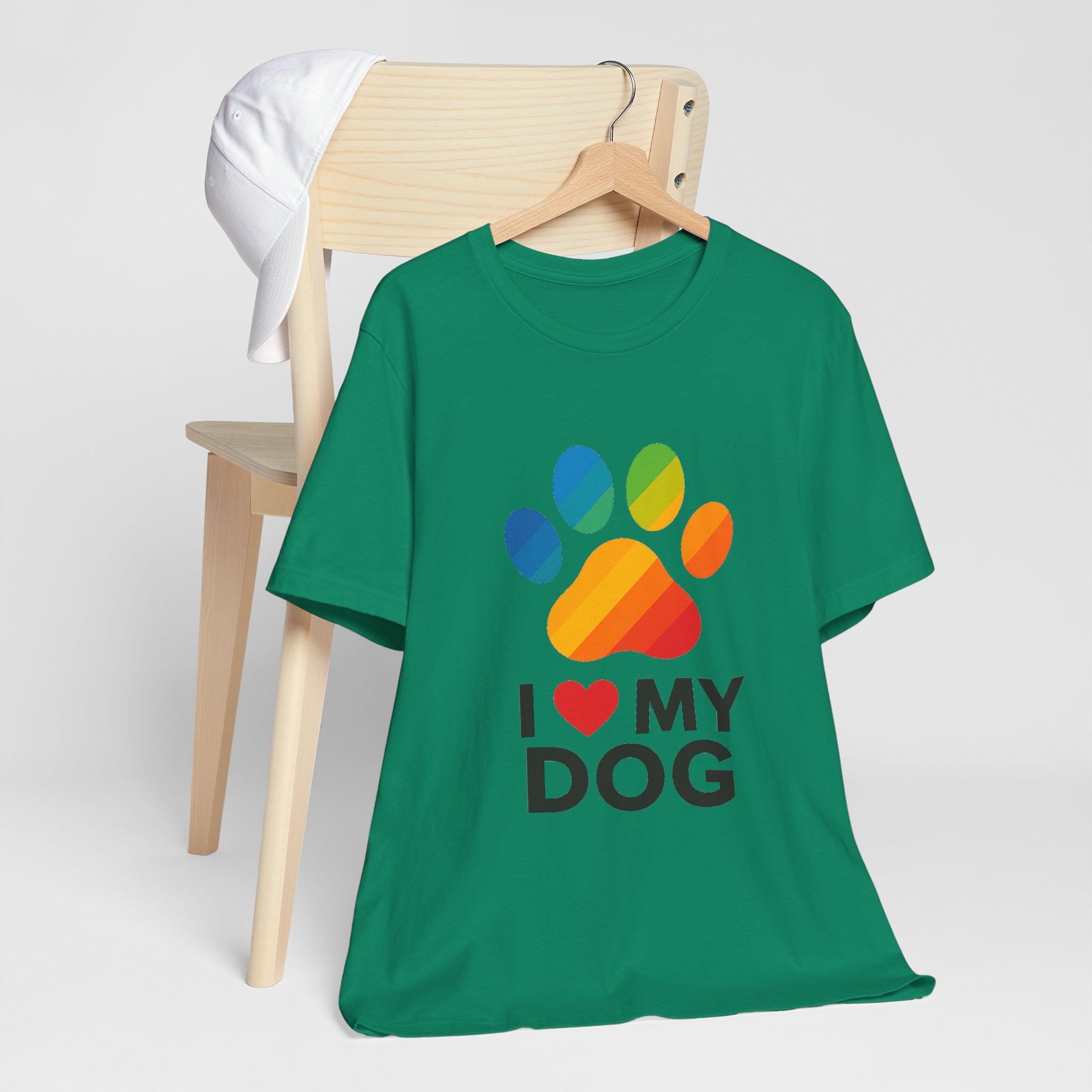 I Love My Dog Colorful Paw Print T-Shirt | Cute Dog Lover Gift