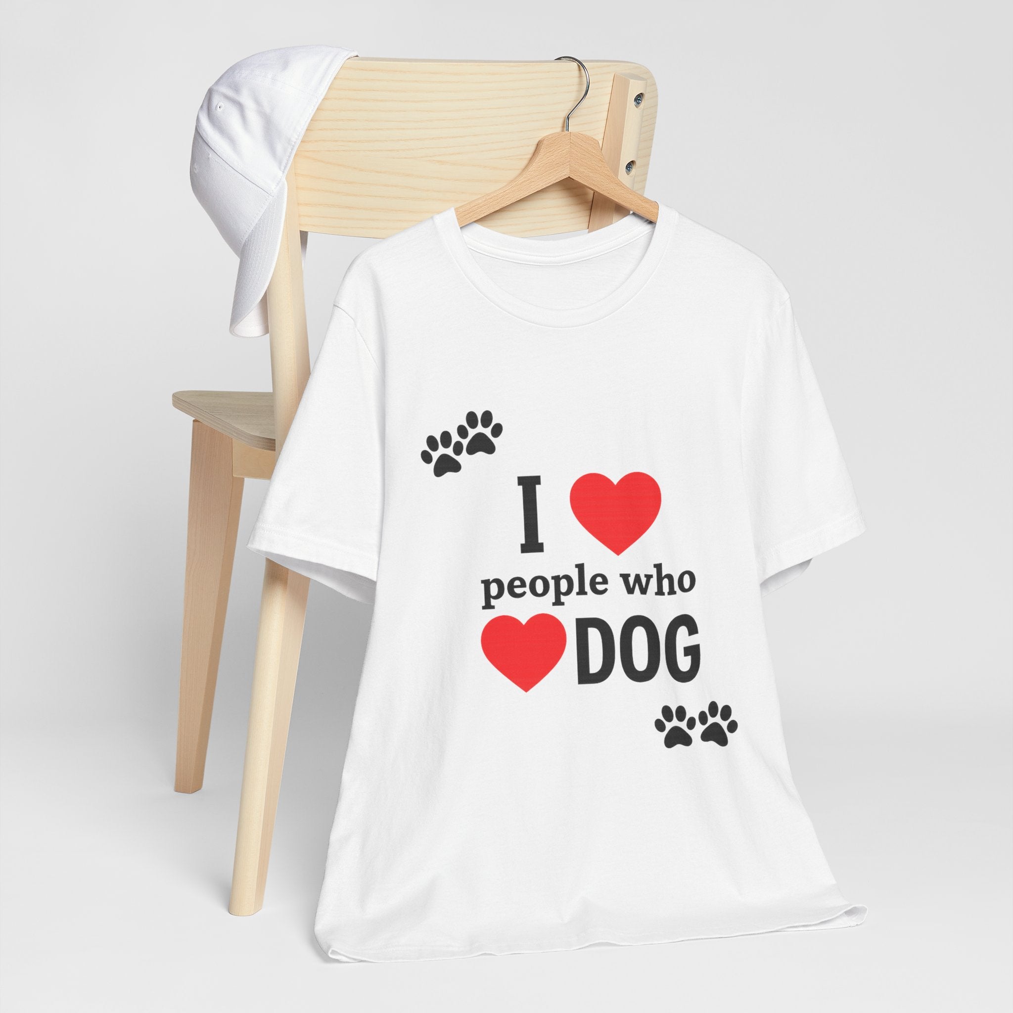 I Love People Who Love Dogs T-Shirt | Cute Paw Print Dog Lover Gift Tee