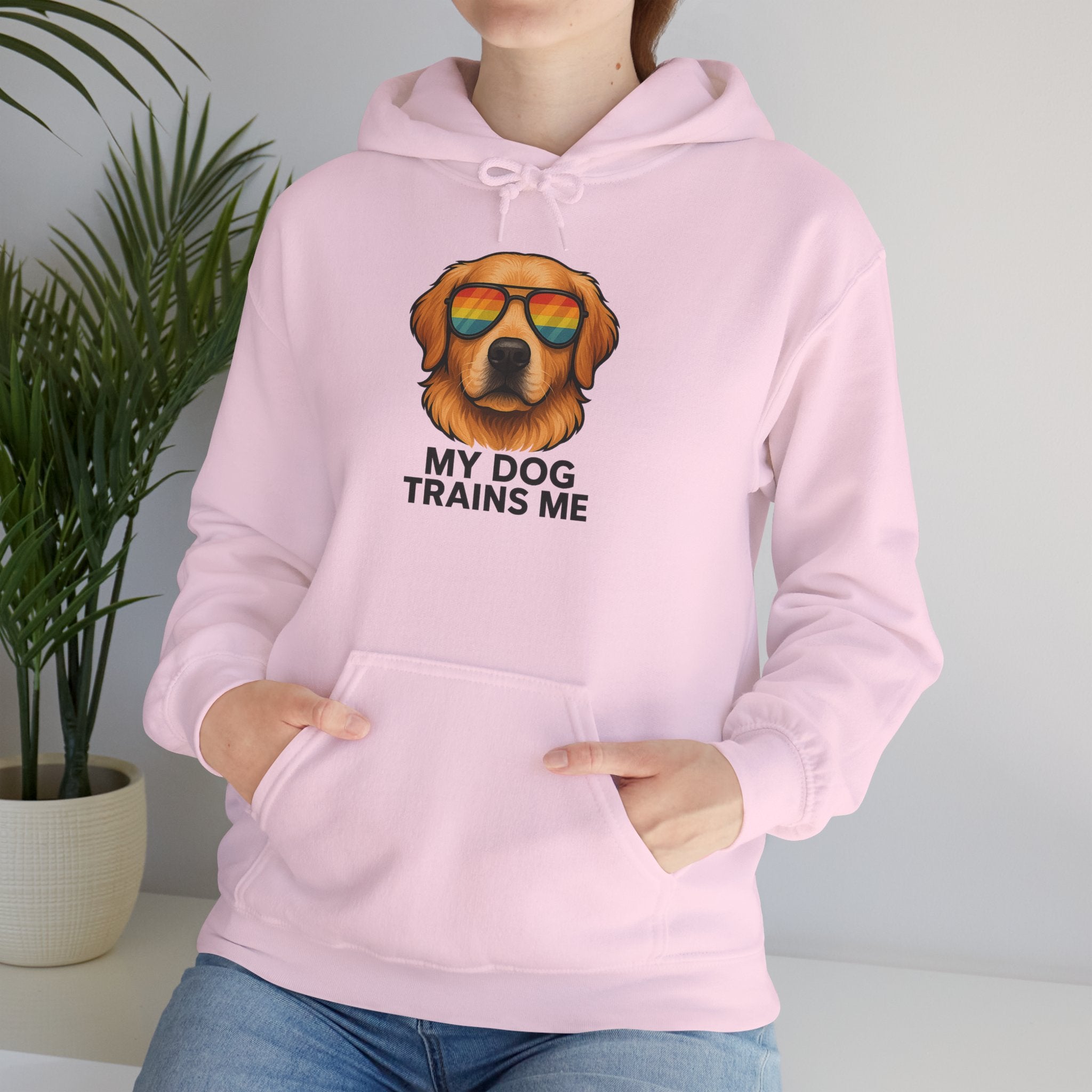 My Dog Trains Me Hoodie | Funny Golden Retriever Sweatshirt for Dog Lovers