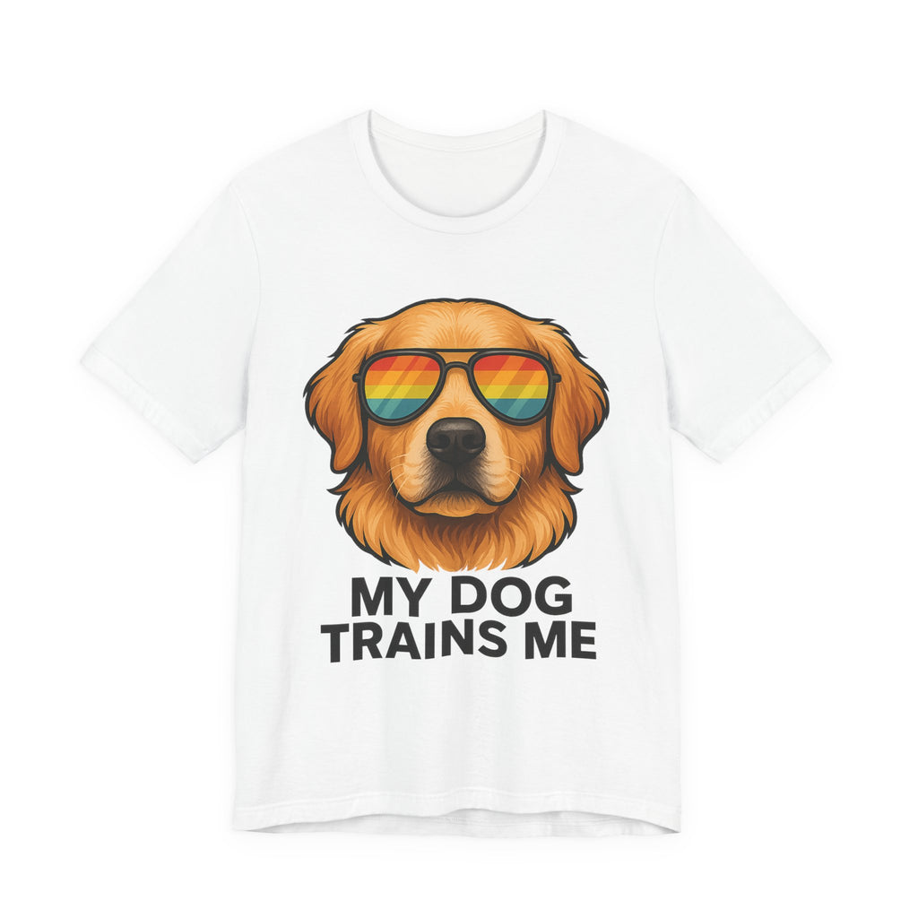 My Dog Trains Me T-Shirt | Funny Golden Retriever Tee for Dog Lovers