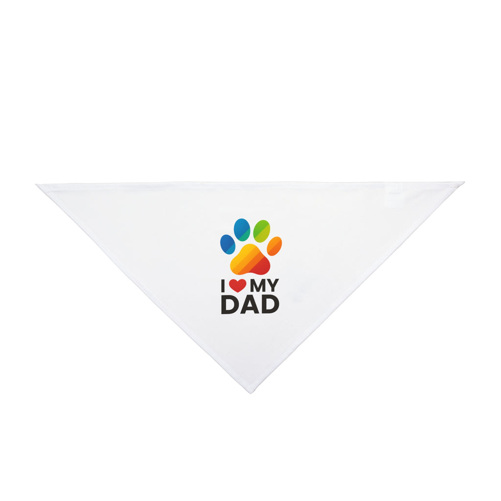 I  My Dad Pet Bandana — Colorful Paw Print Dog & Cat Scarf for Father's Day