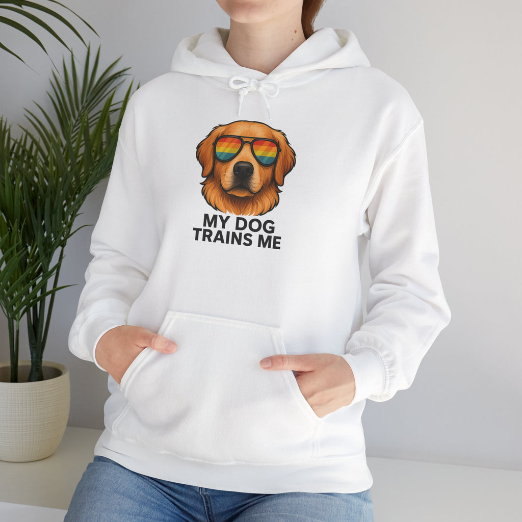 My Dog Trains Me Hoodie | Funny Golden Retriever Sweatshirt for Dog Lovers