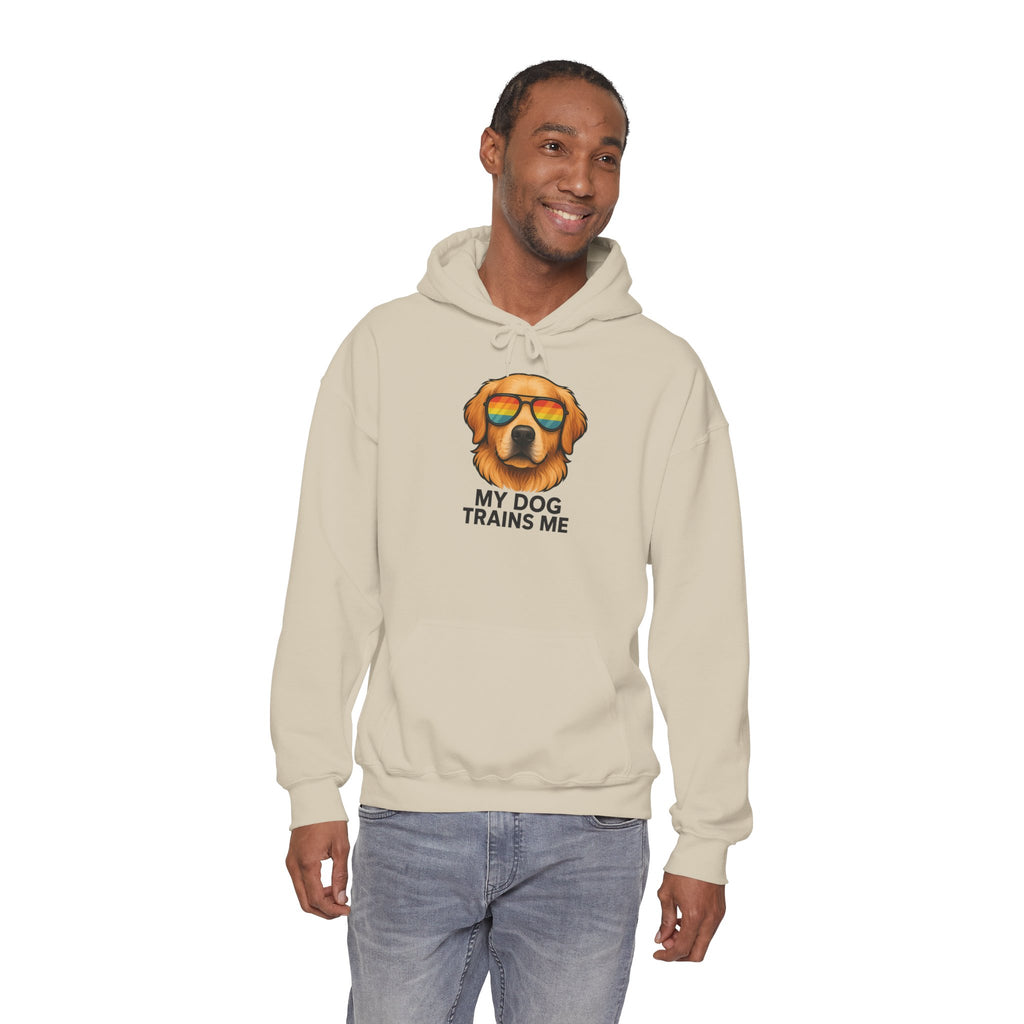 My Dog Trains Me Hoodie | Funny Golden Retriever Sweatshirt for Dog Lovers