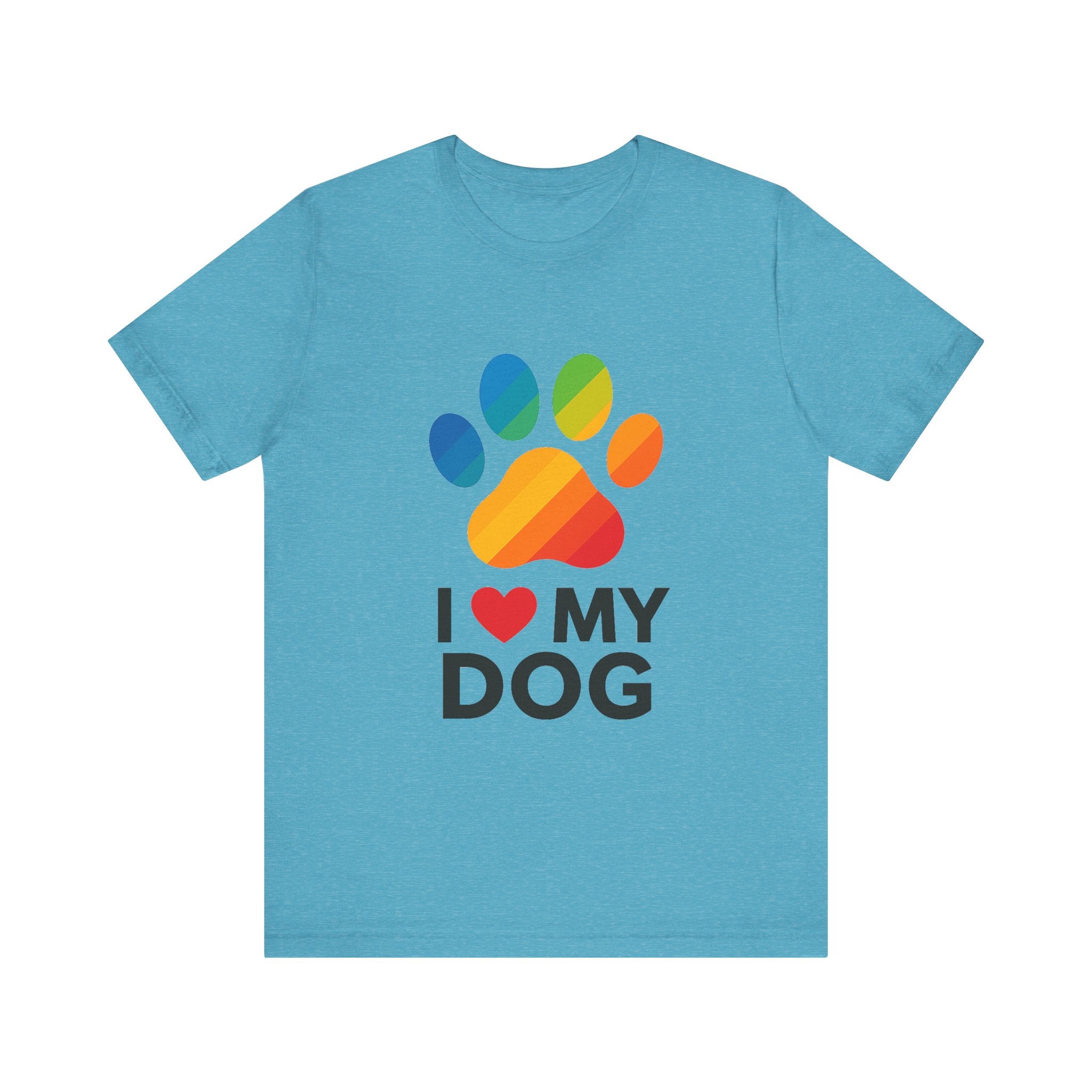 I Love My Dog Colorful Paw Print T-Shirt | Cute Dog Lover Gift