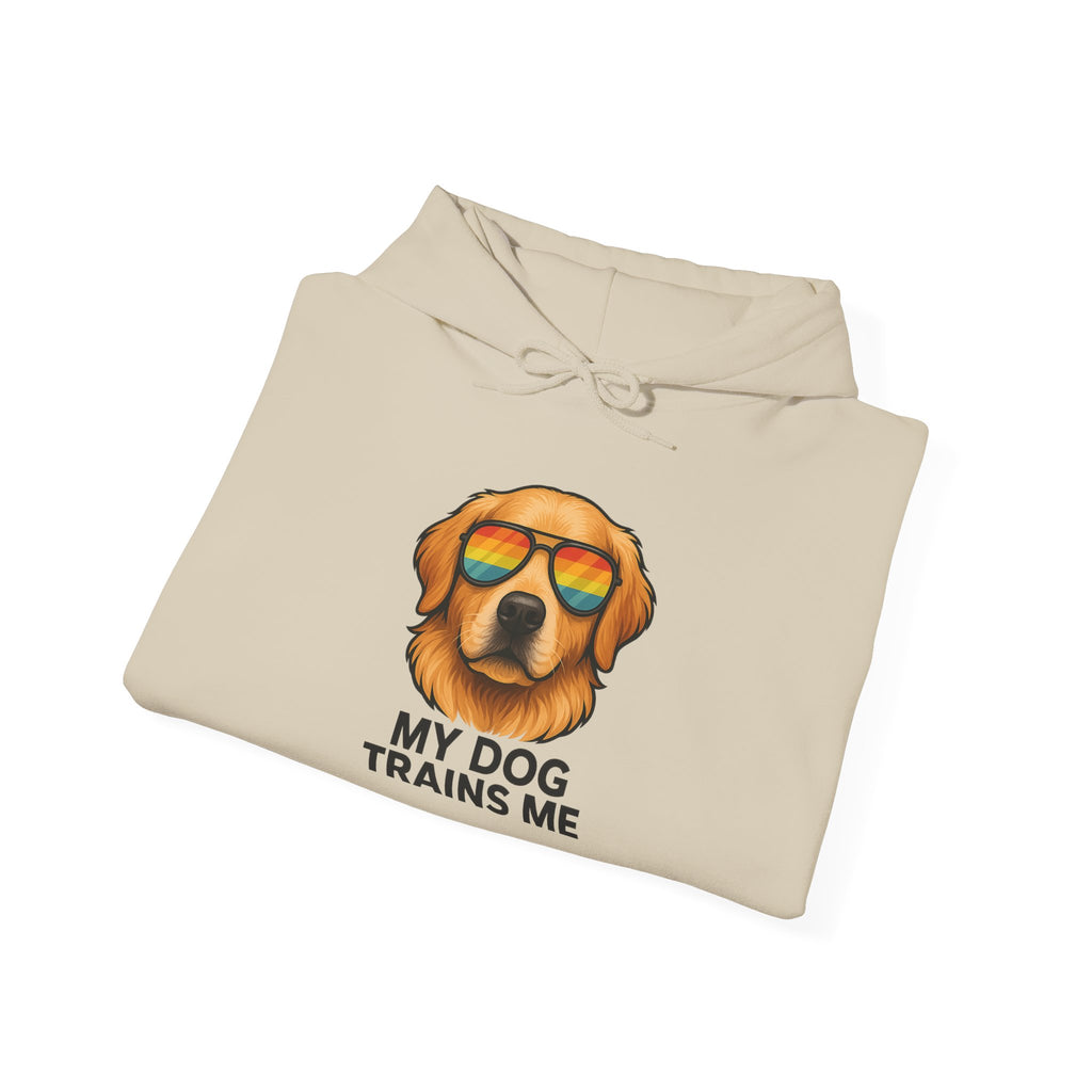 My Dog Trains Me Hoodie | Funny Golden Retriever Sweatshirt for Dog Lovers