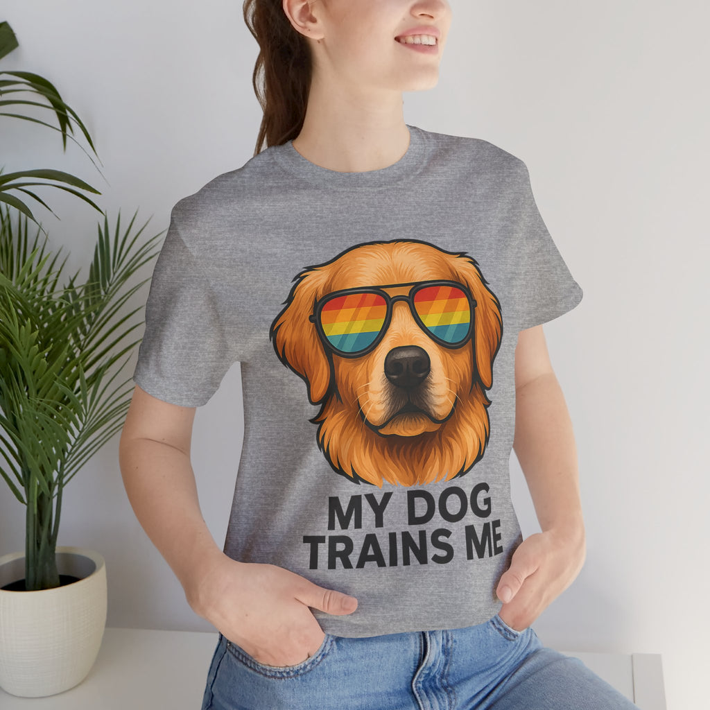 My Dog Trains Me T-Shirt | Funny Golden Retriever Tee for Dog Lovers