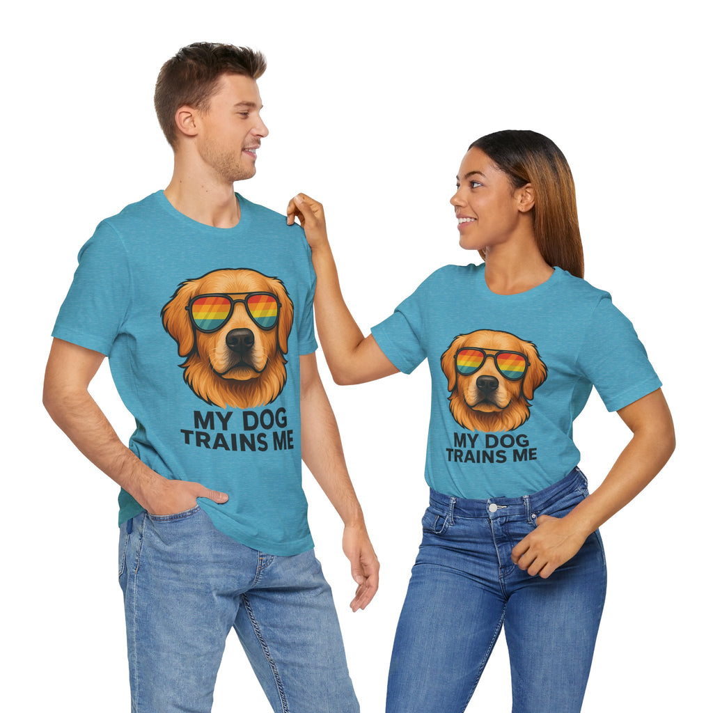 My Dog Trains Me T-Shirt | Funny Golden Retriever Tee for Dog Lovers