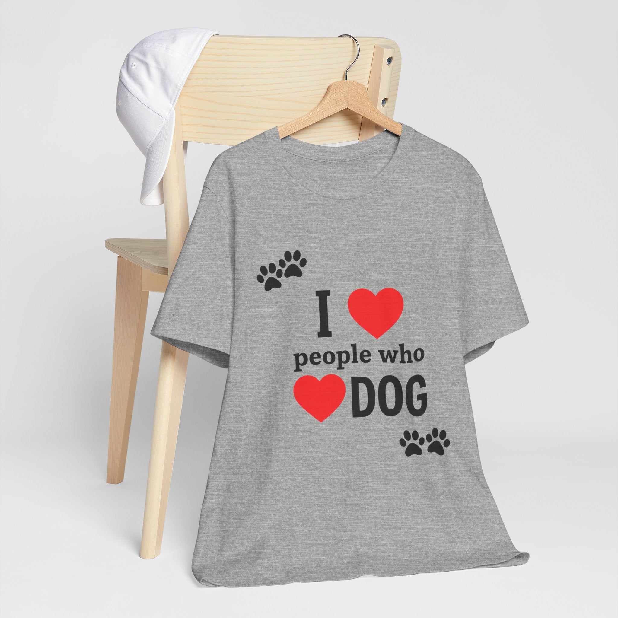 I Love People Who Love Dogs T-Shirt | Cute Paw Print Dog Lover Gift Tee